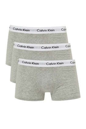Low Rise Cotton Stretch Trunks, Set Of Three